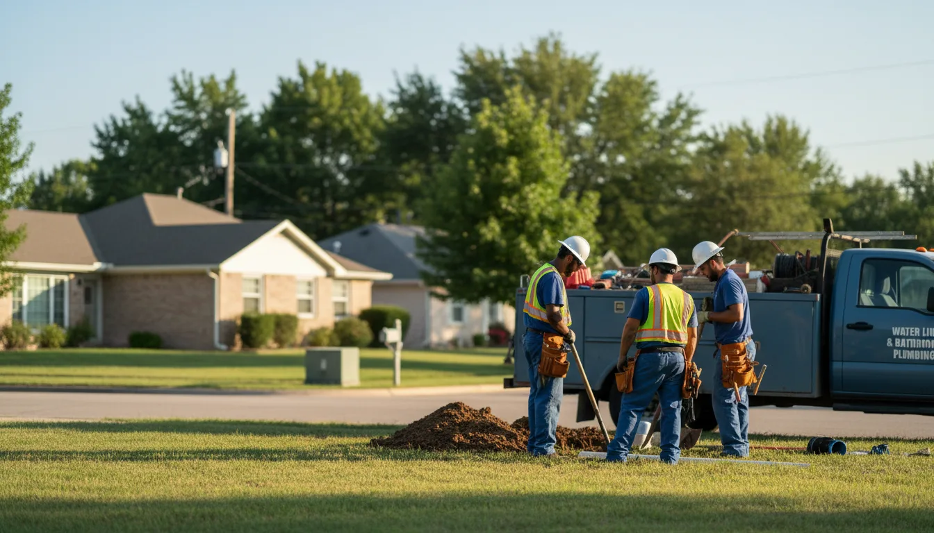 Residential water line and bathroom plumbing service in Carmel, IN